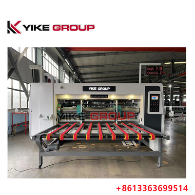 YK-1224 हाई स्पीड प्रिंटर स्लॉटर डाई कटर मशीन कार्टन बॉक्स बनाने के लिए स्टैकर के साथ
