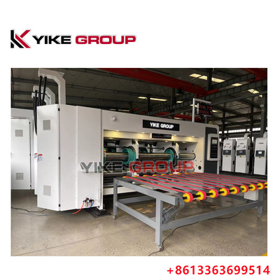 YK-1224 हाई स्पीड प्रिंटर स्लॉटर डाई कटर मशीन कार्टन बॉक्स बनाने के लिए स्टैकर के साथ