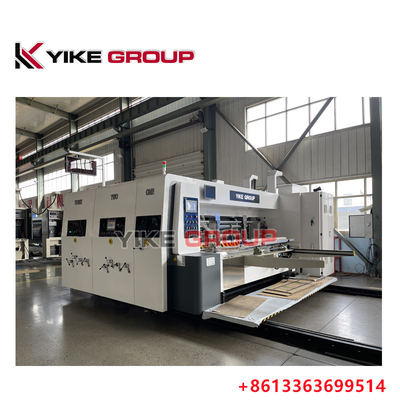 YK-1224 हाई स्पीड प्रिंटर स्लॉटर डाई कटर मशीन कार्टन बॉक्स बनाने के लिए स्टैकर के साथ