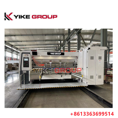 YK-1224 हाई स्पीड प्रिंटर स्लॉटर डाई कटर मशीन कार्टन बॉक्स बनाने के लिए स्टैकर के साथ