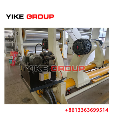 चौड़ाई 2200 मिमी ढीला हाइड्रोलिक शाफ्टलेस मिल रोल स्टैंड के लिए नालीदार कार्डबोर्ड संयंत्र
